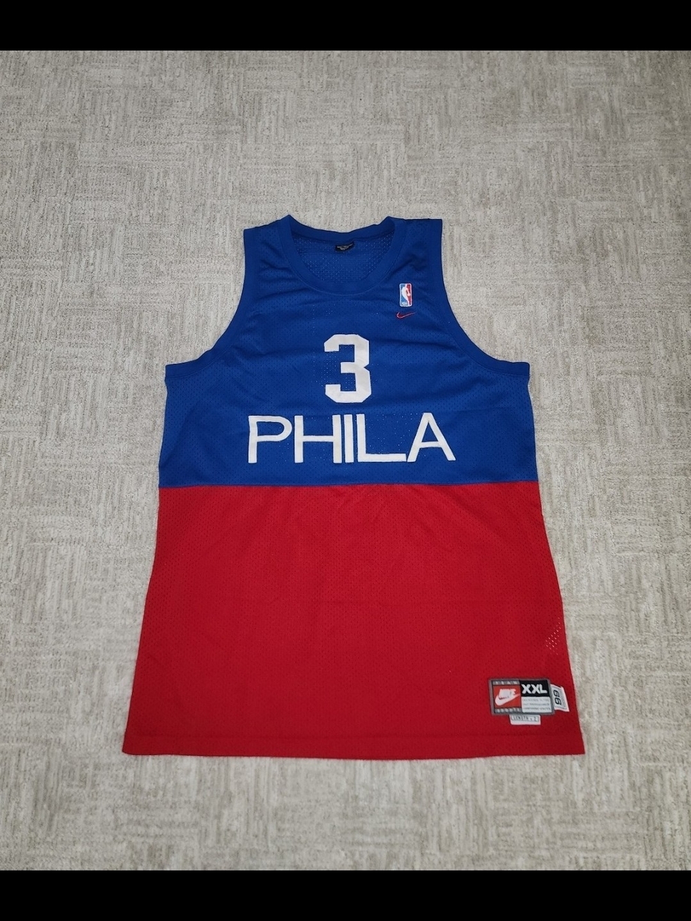 Vintage Y2K Nike Allen Iverson Philadelphia 76ers Stitched Men's Size XXL  Good